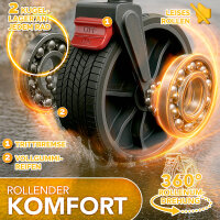 TRESKO® Bollerwagen Faltbar mit Dach, Kühlfach & Seitenrollos | Handwagen max. belastbar bis 150kg | Transportwagen mit Vollgummireifen & Feststellbremsen (Vorne & Hinten) und 3-Punkt-Gurt